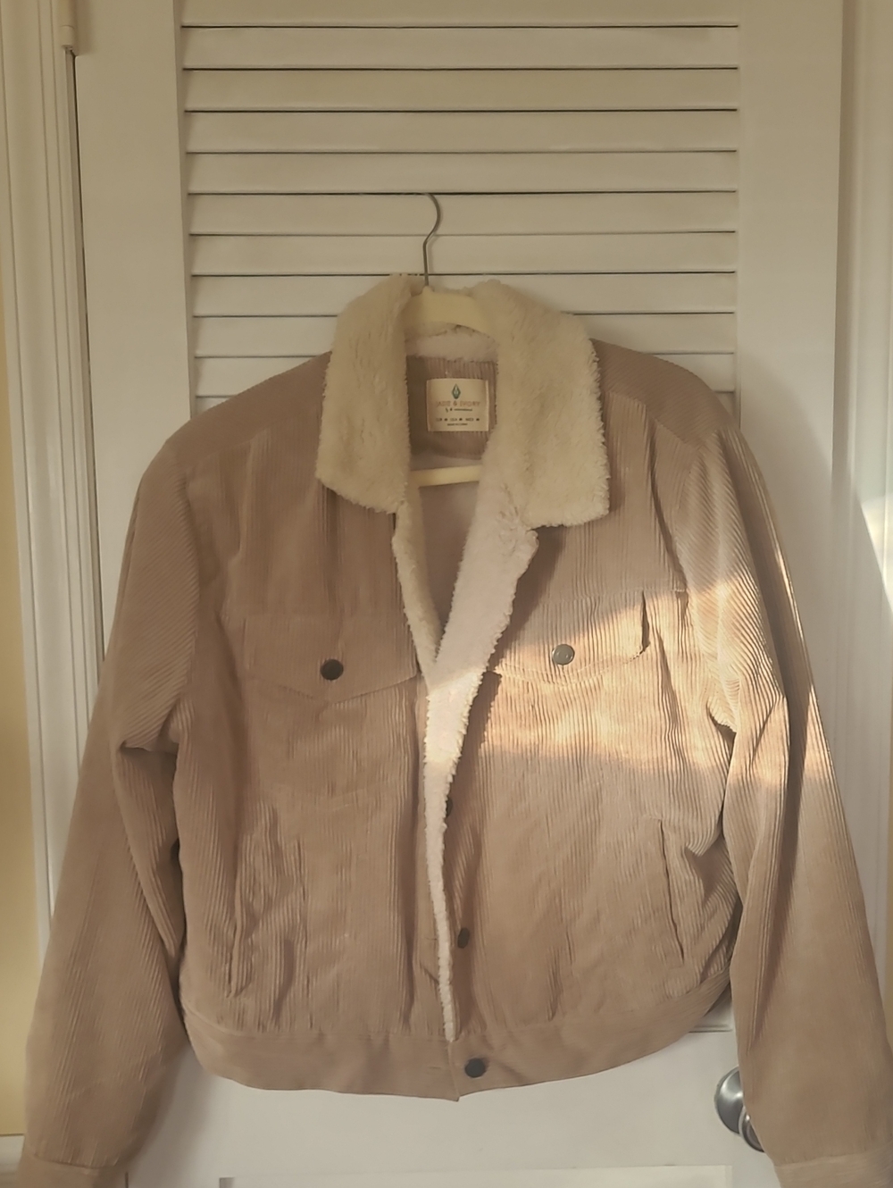 Tan Corduroy Sherpa Jacket - Brand: